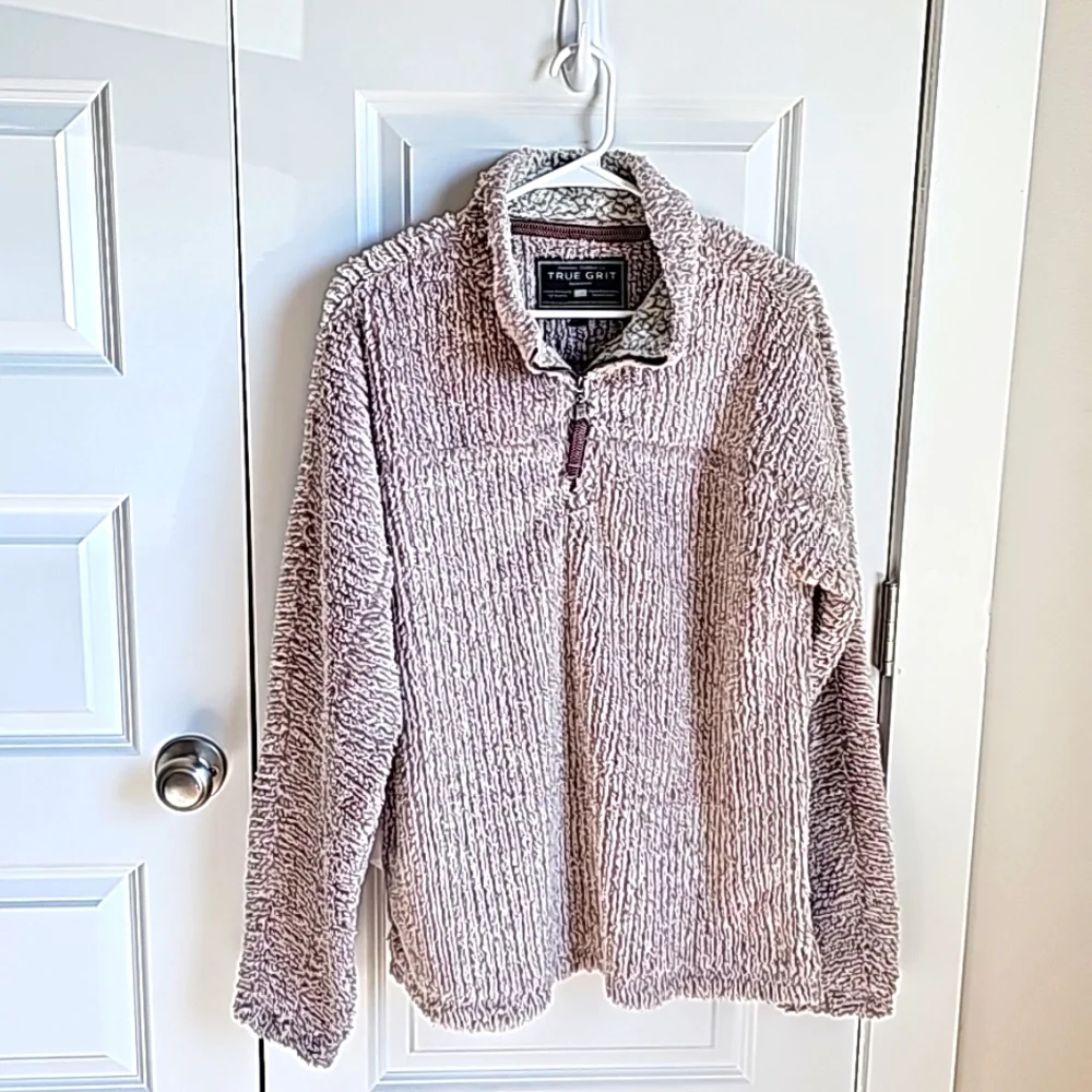 True Grit Frosty Cord Pile 1/4 Zip Pullover in Men's Size Medium EUC - Picture 1 of 5